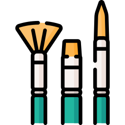 Three different types of brushes are shown.