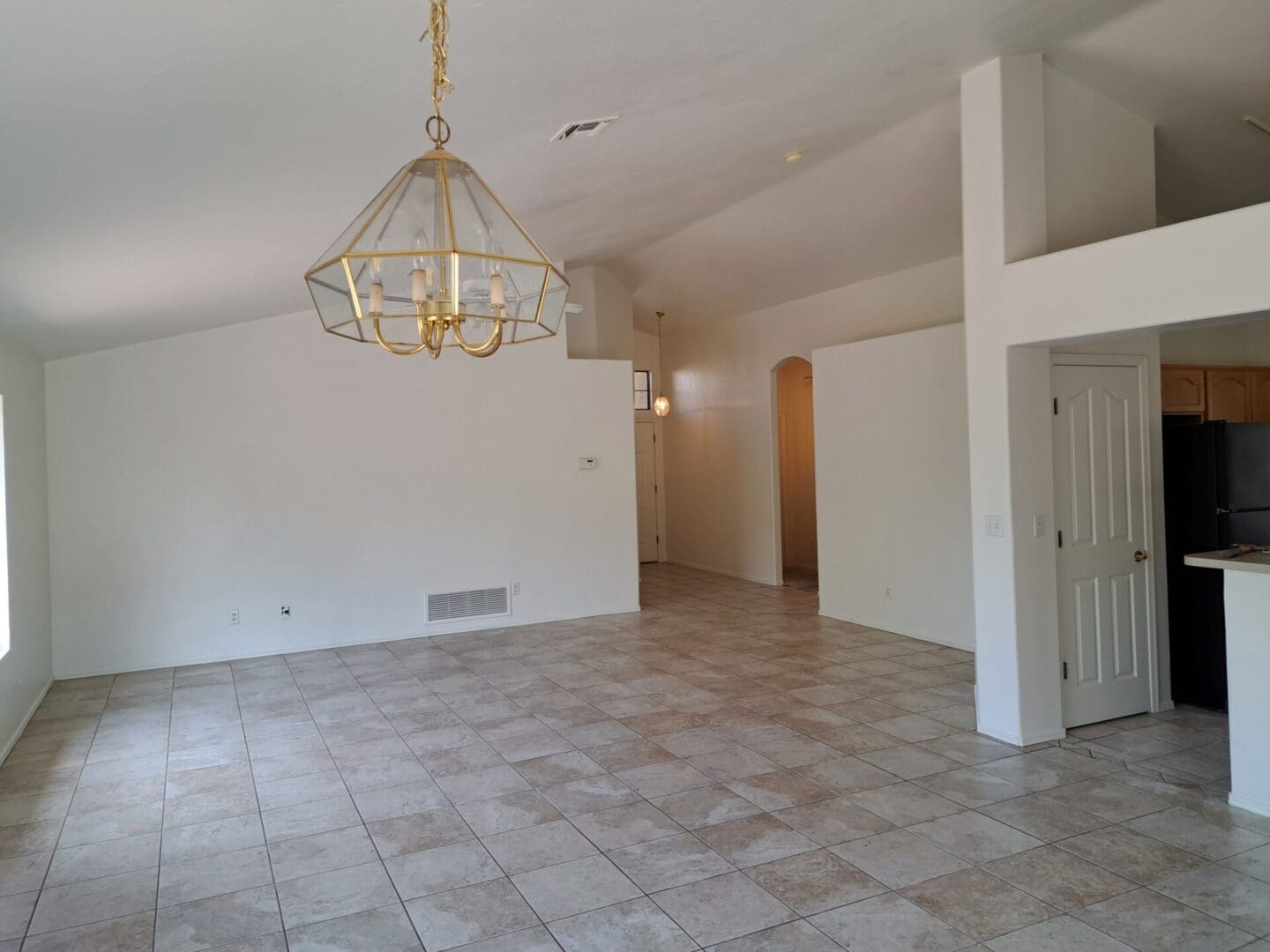 Modern stained concrete floor in a living room in Peoria, AZ.
